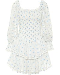 LoveShackFancy Exklusiv bei Mytheresa – Minikleid Raelynn aus Baumwolle - Weiß