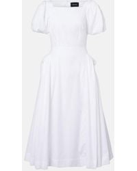 Simone Rocha - Puff-Sleeve Cotton Poplin Midi Dress - Lyst