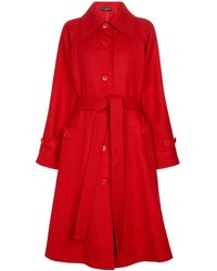 Dolce & Gabbana Abrigo en crepe de lana - Rojo