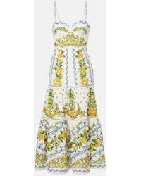 FARM Rio - Printed Cotton Midi Dress - Lyst