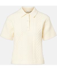 JW Anderson - Cable-Knit Wool And Cotton-Blend Polo Shirt - Lyst