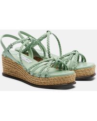 Jimmy Choo - Espadrille-Wedges Nyra Aus Leder - Lyst
