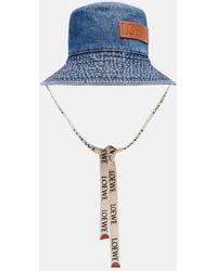 Loewe - Paula's Ibiza Logo Denim Bucket Hat - Lyst
