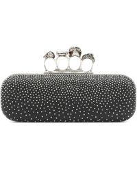 Alexander McQueen Minaudière en cuir à ornements - Noir