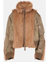 Sacai - Faux Fur And Technical Jacket - Lyst
