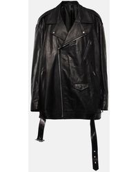 Rick Owens - Oversized Leather Biker Jacket - Lyst