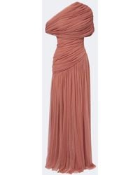 De La Vali - Himalia Asymmetric Draped Tulle Maxi Dress - Lyst