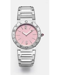 BVLGARI - 33Mm Stainless Steel Watch With Rubellite - Lyst