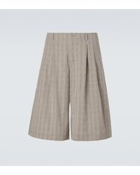 Our Legacy - Split Striped Cotton And Linen-Blend Capri Pants - Lyst