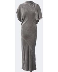 Rick Owens - Seb Draped Velvet Midi Dress - Lyst