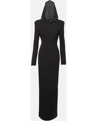 Monot - Hooded Crepe Maxi Dress - Lyst