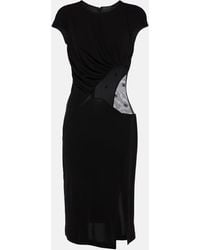 Givenchy - 4g Tulle-trimmed Crepe Midi Dress - Lyst
