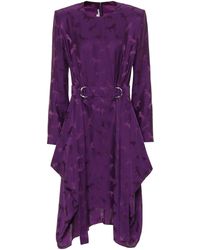Stella McCartney Silk-blend Jacquard Midi Dress - Purple
