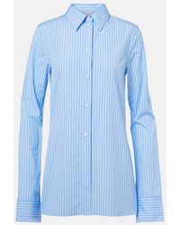 TOTEME - Striped Cotton Poplin Shirt - Lyst