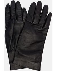 Saint Laurent - Handschuhe Cassandre Aus Leder - Lyst