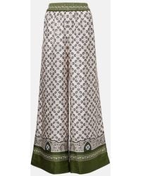 La DoubleJ - Printed Silk Twill Palazzo Pants - Lyst