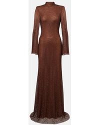 Self-Portrait - Crystal-Embellished Mesh Gown - Lyst