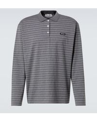 Miu Miu - Striped Cotton Jersey Polo Shirt - Lyst