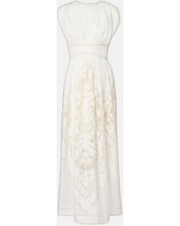 Zimmermann - Daylight Embroidered Linen Maxi Dress - Lyst