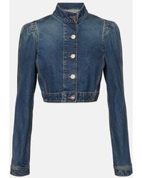 Alaïa - Giacca Di Jeans Cropped - Lyst