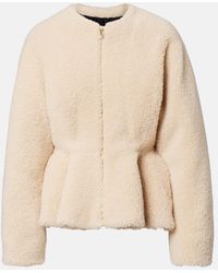 Alaïa - Peplum Shearling Jacket - Lyst