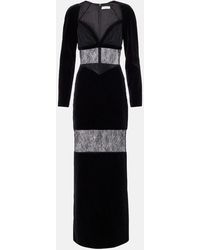 Nina Ricci - Velvet And Lace Gown - Lyst