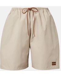 Miu Miu - Cotton-Blend Bermuda Shorts - Lyst