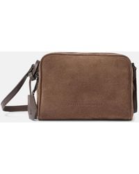 Brunello Cucinelli - Schultertasche Small Aus Veloursleder - Lyst