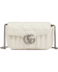 Gucci GG Marmont Super Mini Shoulder Bag - White