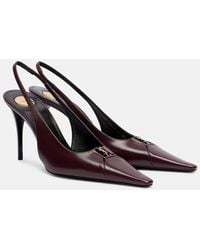 Saint Laurent - Babylone Breteuil Leather Slingback Pumps - Lyst
