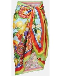 Dolce & Gabbana - Printed Cotton Beach Cover-Up - Lyst
