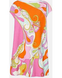 PUCCI - Orchidee Cotton-Blend Terry Minidress - Lyst