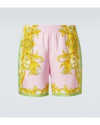 Versace - Short Imprime En Soie - Lyst