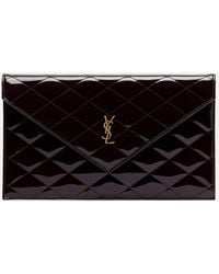 Saint Laurent - Paris Patent Leather Clutch - Lyst