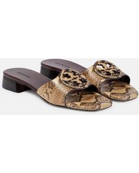 Tory Burch Miller Snake-effect Leather Sandals - Multicolour