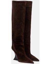 Paris Texas - Nina Suede Knee-High Wedge Boots - Lyst