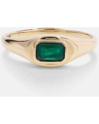 STONE AND STRAND - Green With Envy 14kt Gold Ring With Emeralds - Lyst