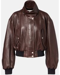 Nour Hammour - Briar Leather Bomber Jacket - Lyst