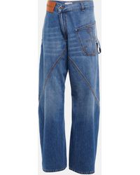 JW Anderson - Twisted Embroidered Wide-leg Jeans - Lyst