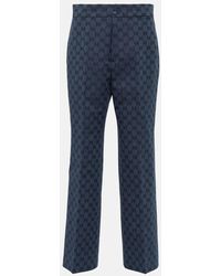 Gucci - GG Linen And Cotton Jacquard Pants - Lyst
