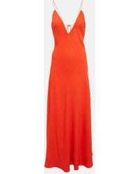 Stella McCartney - Robe Aus Crepe Mit V-Ausschnitt - Lyst