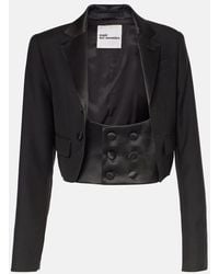 Noir Kei Ninomiya - Cropped Wool, Mohair, And Silk Jacket - Lyst