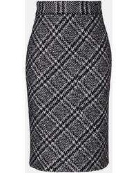 Dolce & Gabbana - Checked Wool-Blend Miniskirt - Lyst