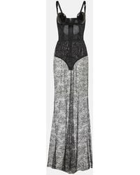 Nensi Dojaka - Cutout Sequined Lace-Trimmed Gown - Lyst