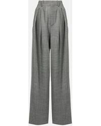 Saint Laurent - High-Rise Wool Twill Wide-Leg Pants - Lyst