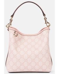 Gucci - Gg Emblem Mini Leather-Trimmed Bucket Bag - Lyst