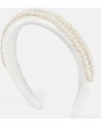 Self-Portrait - Embellished Satin Headband - Lyst