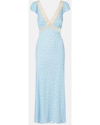 RIXO London - Iggy Lace-Trimmed Polka-Dot Midi Dress - Lyst