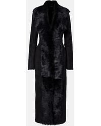 Magda Butrym - Shearling-Trimmed Suede Coat - Lyst