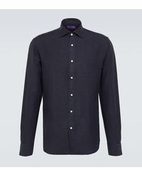 Ralph Lauren Purple Label - Camicia Aston in lino e seta - Lyst